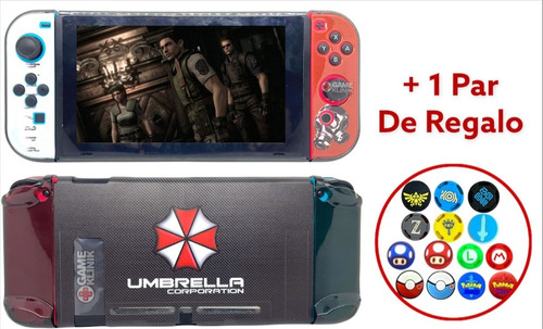Funda Protector Carcasa Nintendo Switch Umbrella + Par Thumb