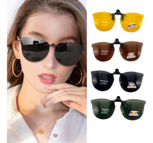 Sobrelentes Polarizado Clip On Para Lentes Pack 4