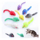 Set De 12 Ratones De Juguetes Para Gatos Mascotas 10 Cm