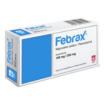 Febrax Supositorio 100 Mg\u002F200 Mg, 5 Supositorios | Envío gratis