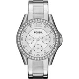 Reloj Fossil Mujer Es3202 Riley Plateado -regalo Mamá