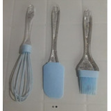 Kit Cozinha: Pincel, Espátula E Batedor De Silicone 3pçs