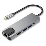 Adaptador Hub Usb-c Ethernet | Hdmi | Usb X2 | Para Mac Y Pc