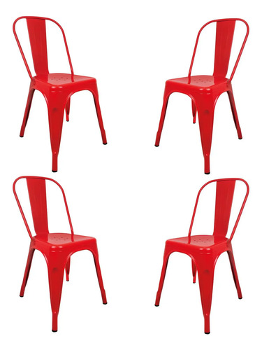 Silla Tolix Metal 4 Pzas Comedor Casa Restaurante Exterior