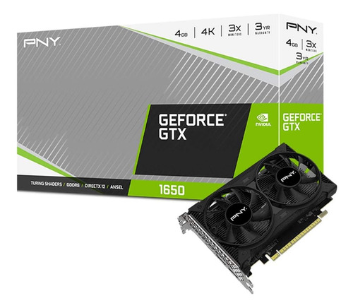 Tarjeta Gráfica De Doble Ventilador Pny Geforce® Gtx 1650 4g