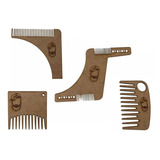 Kit 16 Pente Barba E Bigode Alinhador Aparador Mdf 1116