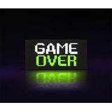 Luminária Gamer Exclusiva Game Over Com Led Bivolt Cor Da Estrutura Preto Cor Da Cúpula Branco/verde