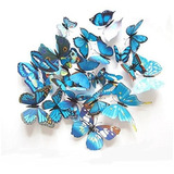 Vinilos 3d Mariposas Decorativas (azul)