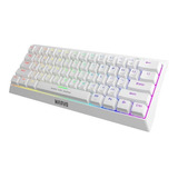 Teclado Gaming 60% Marvo Kg962sp-r Switch Blue Rgb Blanco Español Latinoamérica