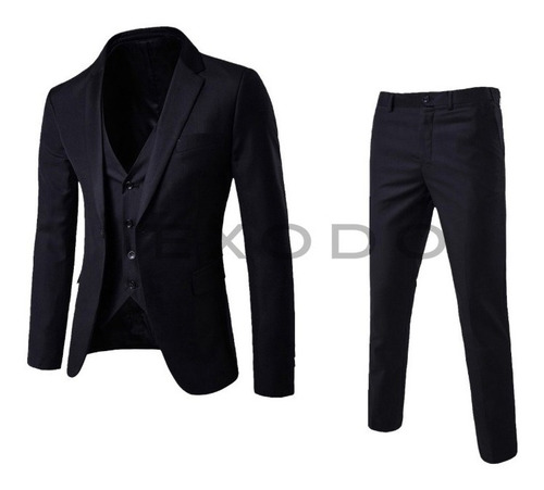 Traje Negro 3 Piezas Hombre, Fiesta, Gala Terno Envío Gratis