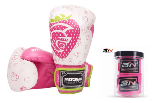 Paquete: Wolon Venom Guantes Boxeo Box Muay + Vendas Bn