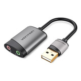 Adaptador Tarjeta Sonido Externa Dual Jack 3,5 A Usb Vention Color Space Gray