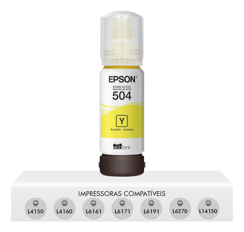 Refil Epson Amarelo T504 P/ L4150 L4160 L6161 L6171 L6191