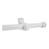 Varão Para Cortina 2 Metros Kit 19mm Bastão Suporte Simples Cor Branco