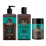 Kit Shampoo + Balm + Pó Texturizador Calico Jack Don Alcides