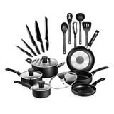 Juego De Ollas De Cocina Antiadherente Serenelife Slcw6blk