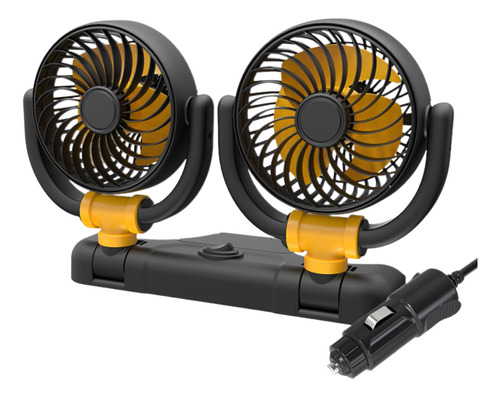 Ventilador Plegable De Doble Cabezal Para Amarillo 12v