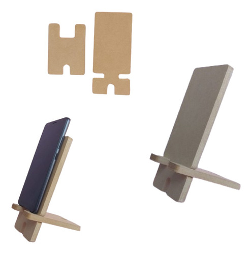 Soporte Porta Celular Madera Mdf X10u Mayorista Souvenir