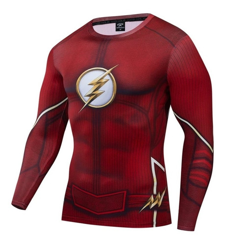 Polera Deportiva Compresión Flash Superhéroes Dc