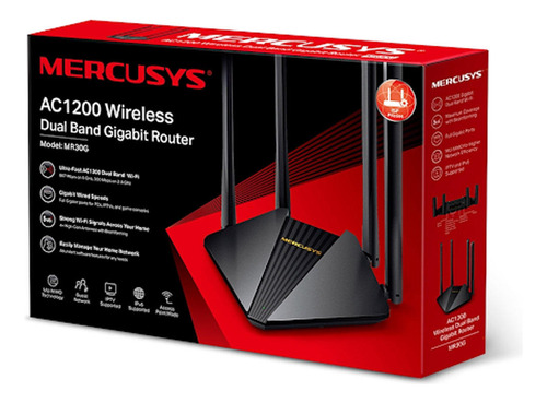 Router Inalambrico Gigabit Dual Band Ac1200 Mercusys Mr30g