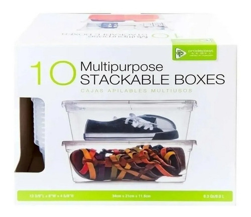 Caja Transparente Multiusos 10pzas Cajas De Plastico