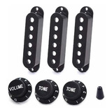 Knobs Covers 52mm Preto Guitarra Strato Completo