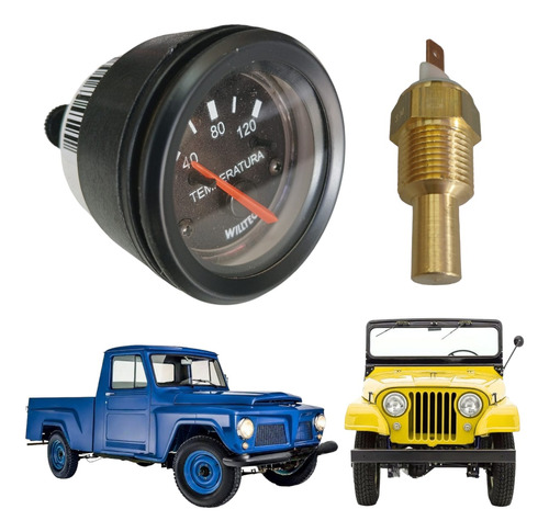 Relógio Marcador Temperatura Jeep Rural F75 Ford Rosca 17mm