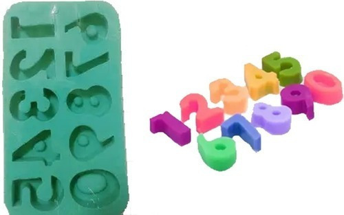 Forma Molde Silicone Sabonete Números G (0 Ao 9) 10 Cav