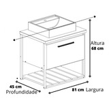 Gabinete Suspenso Para Banheiro 80cm Com Cuba Metalon Caribe Cor Do Móvel Verde