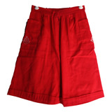 Bermuda Roja Con Anclas Bordadas T.31 Vintage (con Detalles)