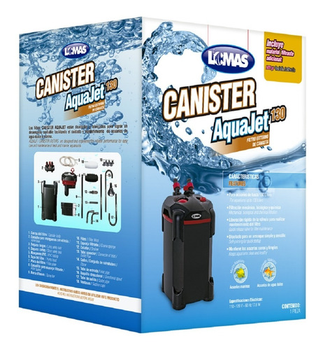 Filtro Canister Aquajet 130 Para Hasta 130 Litros Acuario