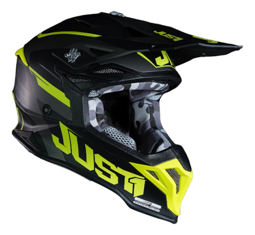 Casco Enduro Cross J39 Stars Black Yellow Titanium Just1