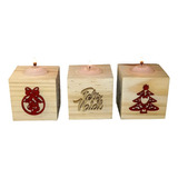 Castiçal De Natal Kit 3 Velas De Natal Mimos Natal Enfeite