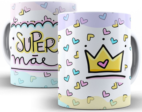 Caneca Super Mãe 325ml De Porcelana