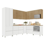 Cozinha Completa Mdf 9 Peças Nesher Rainha Branco Marrom