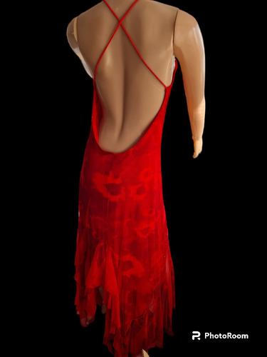 Vestido De Fiesta Rojo Marca Tabatha Talle M
