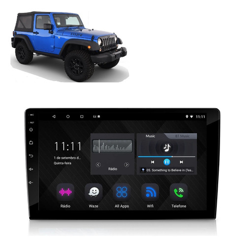 Multimídia Android Navpro Jeep Wrangler 2015-2016 2+32gb 9p