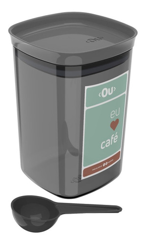 Pote Hermético 900ml Pó De Café Porta Condimentos C/ Colher