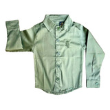 Camisa Social Verde Acetinada Infantil