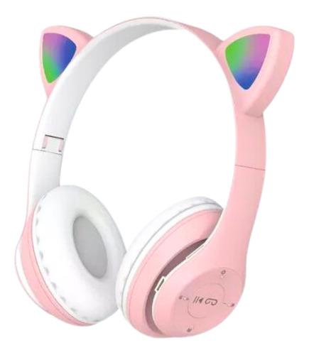 Fone De Ouvido Gatinho Bluetooth Infantil Led Menino Menina