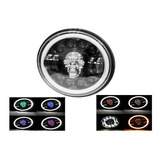 Faro 12 Led 7 PuLG Ojo Ángel Calavera Rgb Moto Jeep Vocho