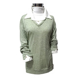 Remera Sweater Lanilla Superpuesta Camisa Grandes Especiales