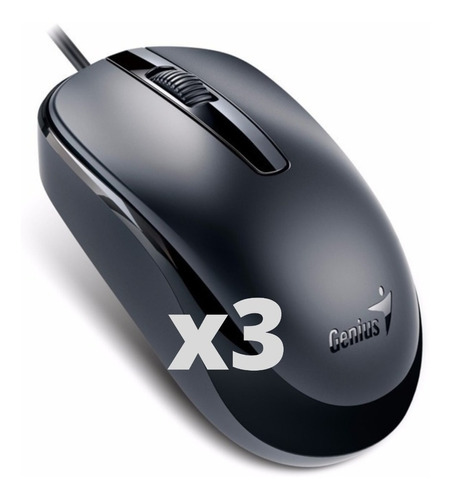 Pack X3 Mouse Con Cable Genius Dx 110 Usb Pc O Notebook