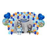 Kit Decoracion Fiesta Cumpleaños Globos Metalicos Bluey 2 79