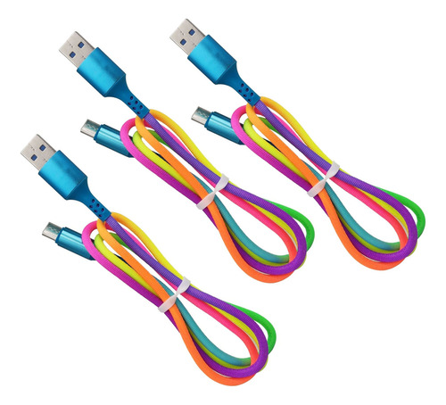 3pz Cables Usb Tipo C Carga Rapida Datos Reforzado Uso Rudo