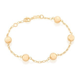 Pulseira Rommanel De Bolinha Banhada A Ouro 18k 550640 Comprimento 19 Cm Cor Dourado