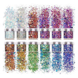 Allstarry 12 Colors Chunky Glitter Holographic Craft Glitter