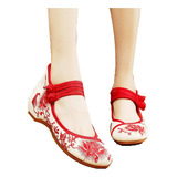 Zapato Bordado Beijing Para Mujer, Zapatos De Tela Hanfu, Za