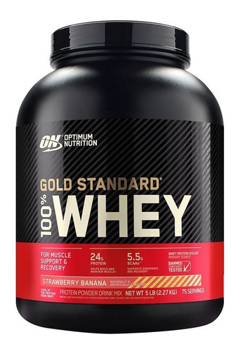 Suplemento En Polvo Optimum Nutrition  Proteína Gold Standard 100% Whey Proteína Sabor Strawberry Banana En Pote De 2.27kg