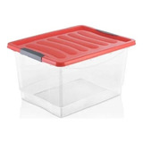 Organizador Plastico X4 Transparente Con Tapa 12 Litros Deco